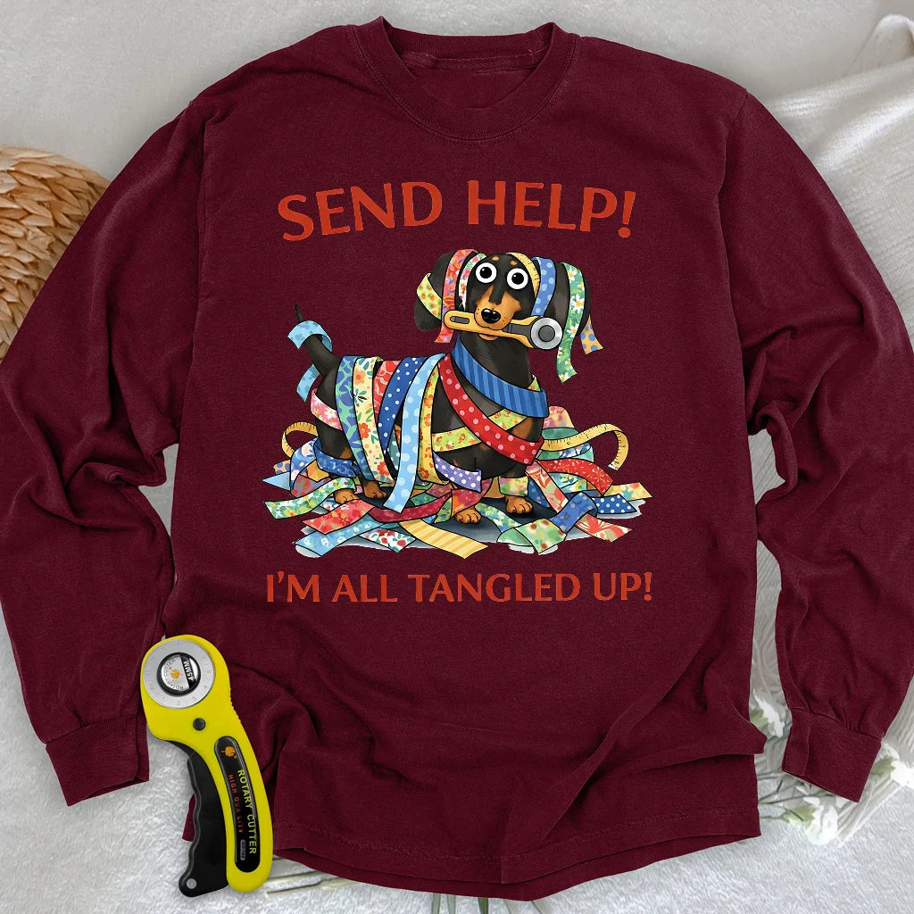 Langarmshirt mit Stoffstreifen-Muster