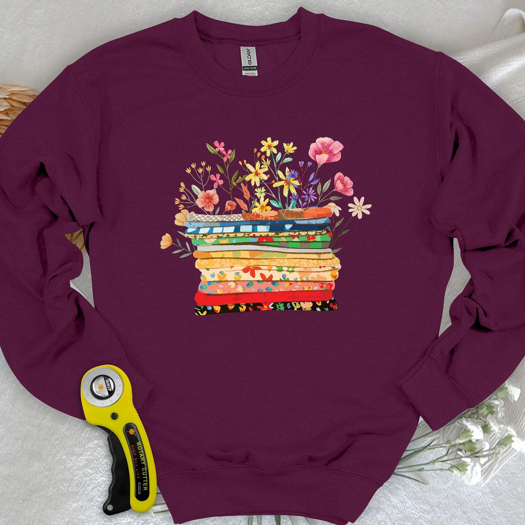 Floral Fabric Sweatshirt