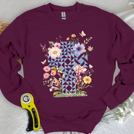 Floral Faith Quilt-Sweatshirt