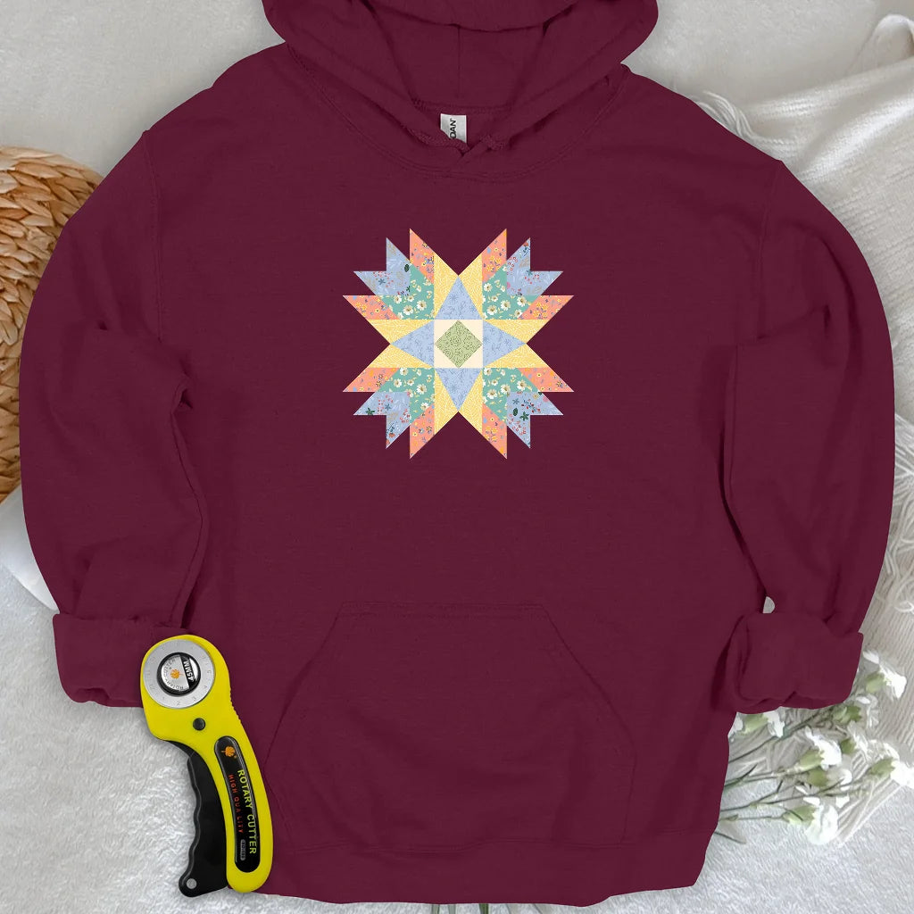 Sweat à capuche matelassé Étoile fleurie