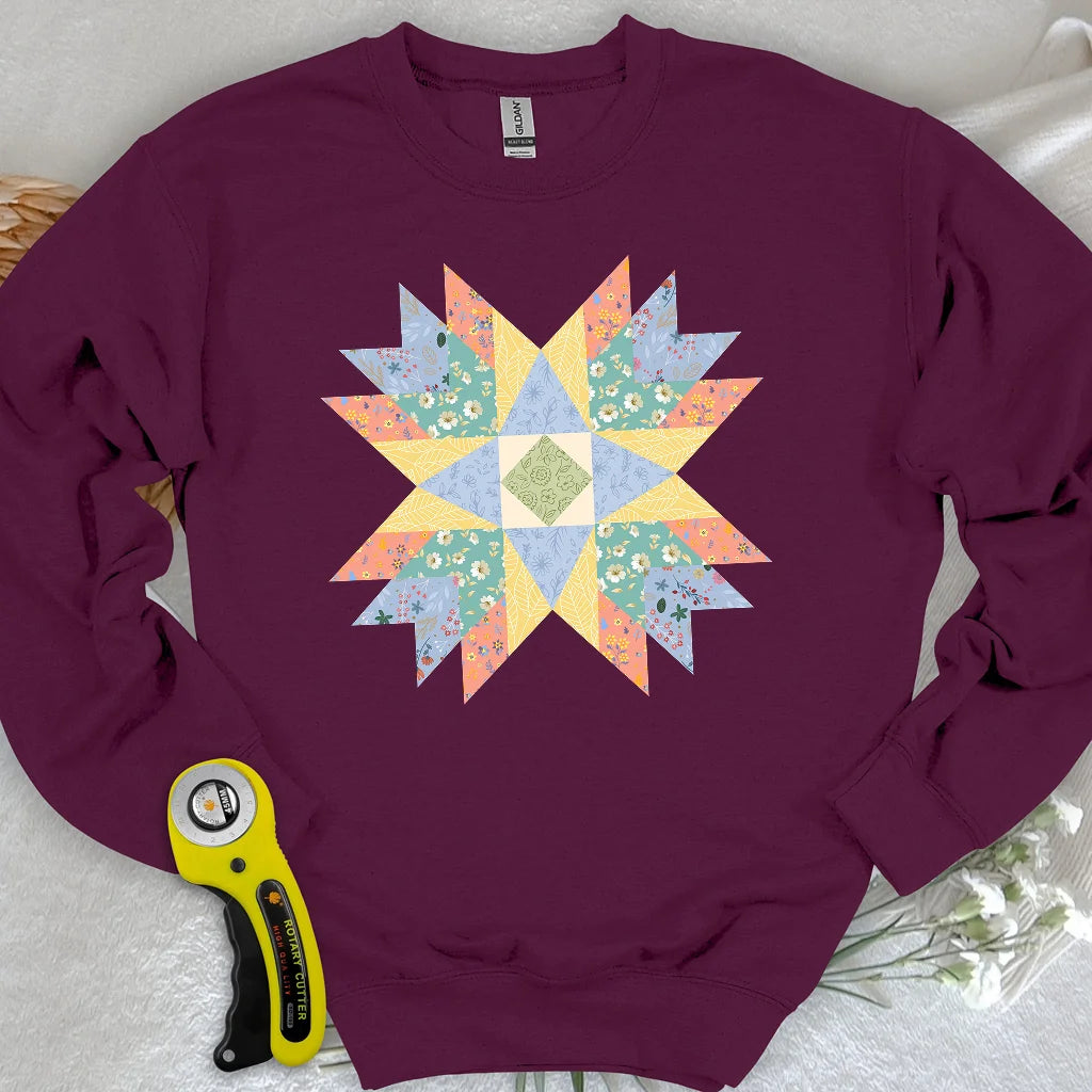 Sweat-shirt matelassé Étoile florale