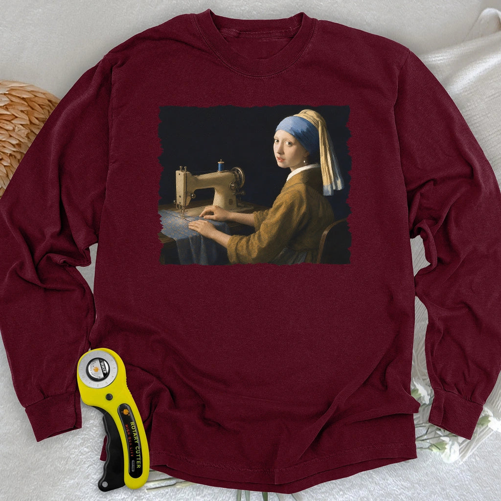 Girl With A Sewing Machine Long Sleeve T-shirt