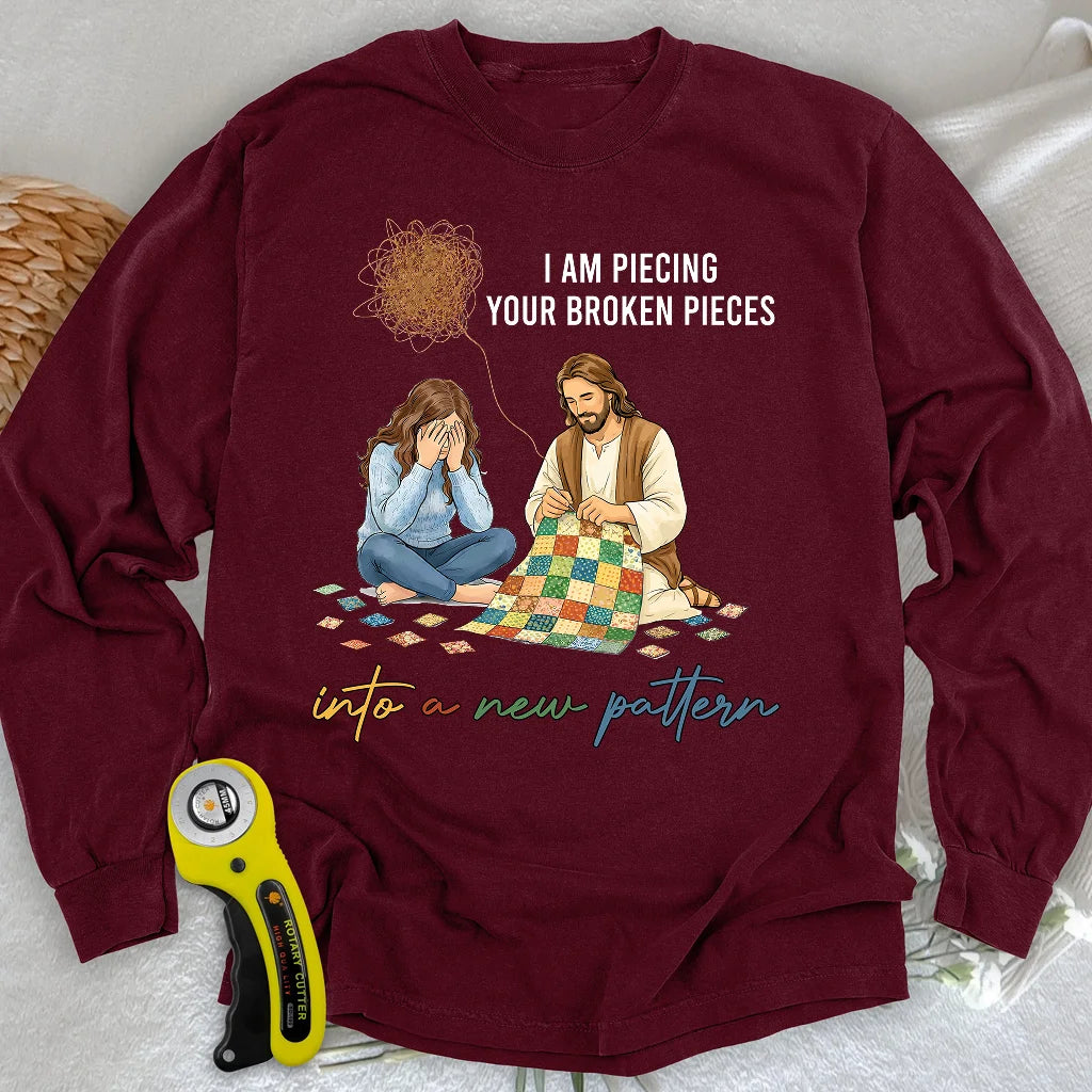 God Piecing Broken Pieces Long Sleeve T-shirt