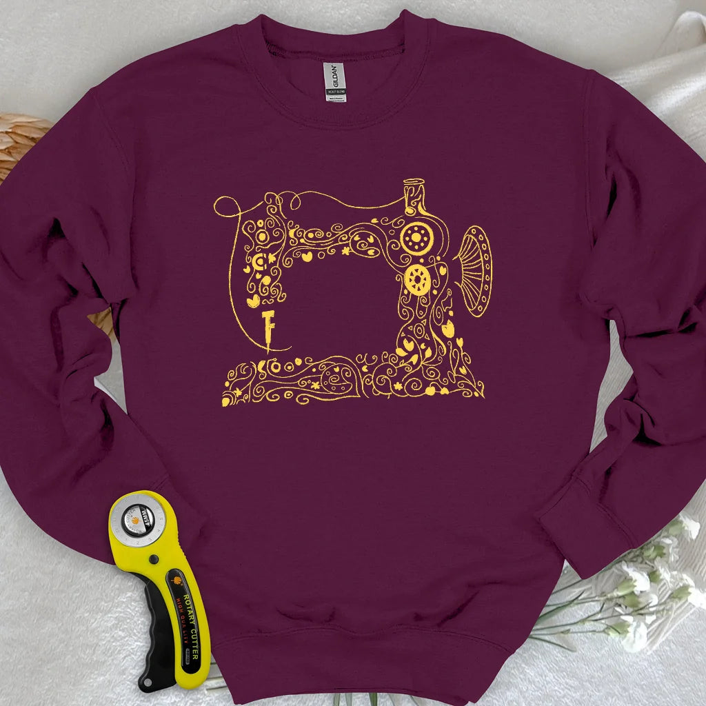 Sweat-shirt brodé fils d'or