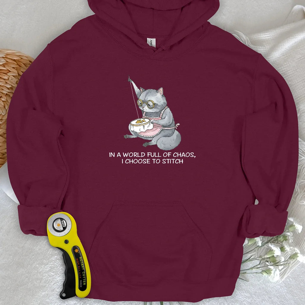 Granny Cat Sewist Hoodie