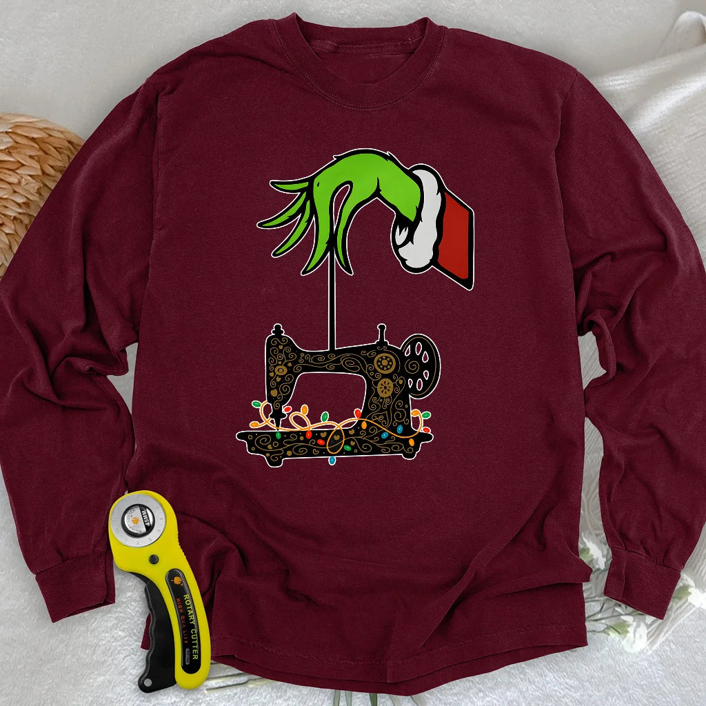T-shirt manches longues Le Grinch a volé des points de suture