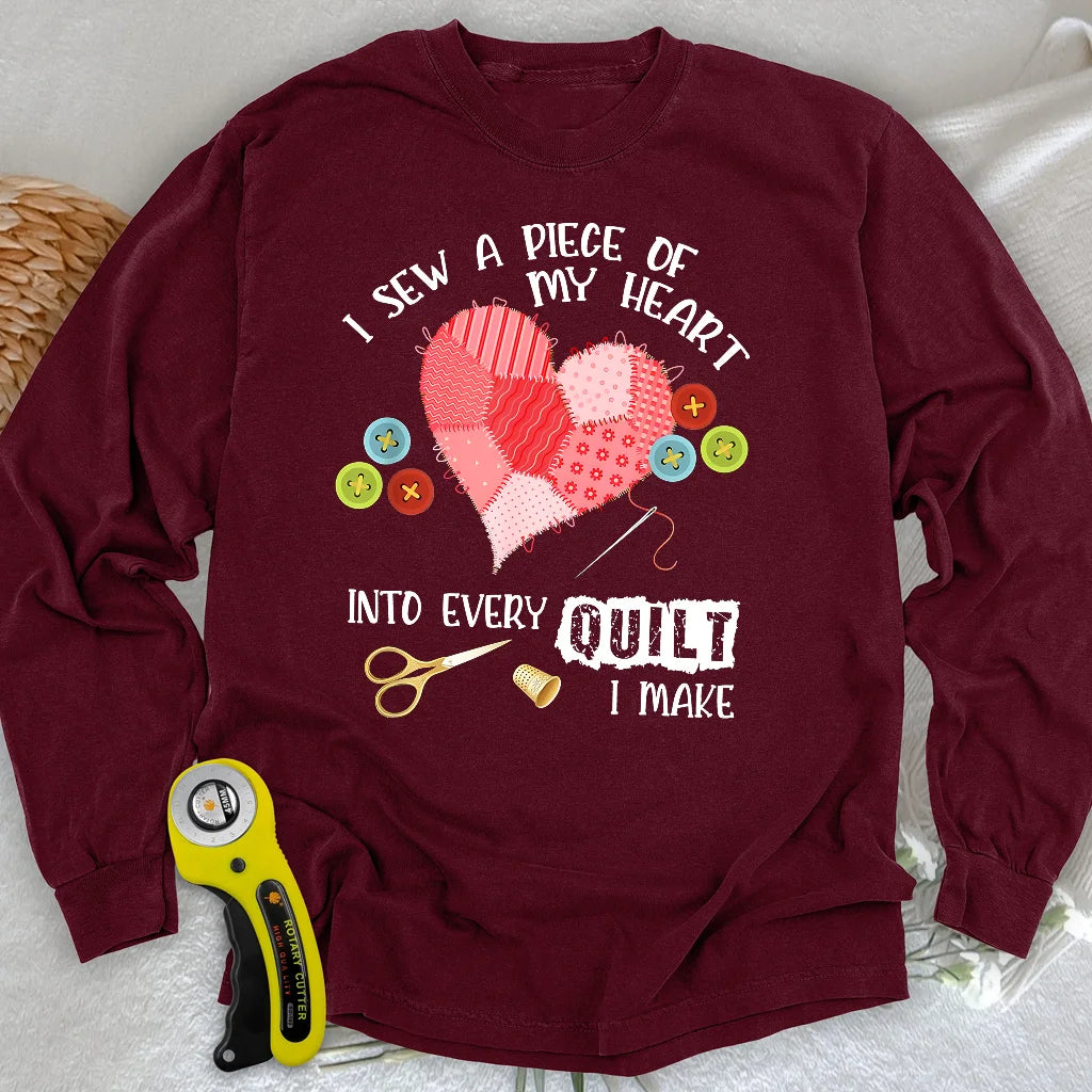 T-shirt à manches longues Heartstitched Quilt Love