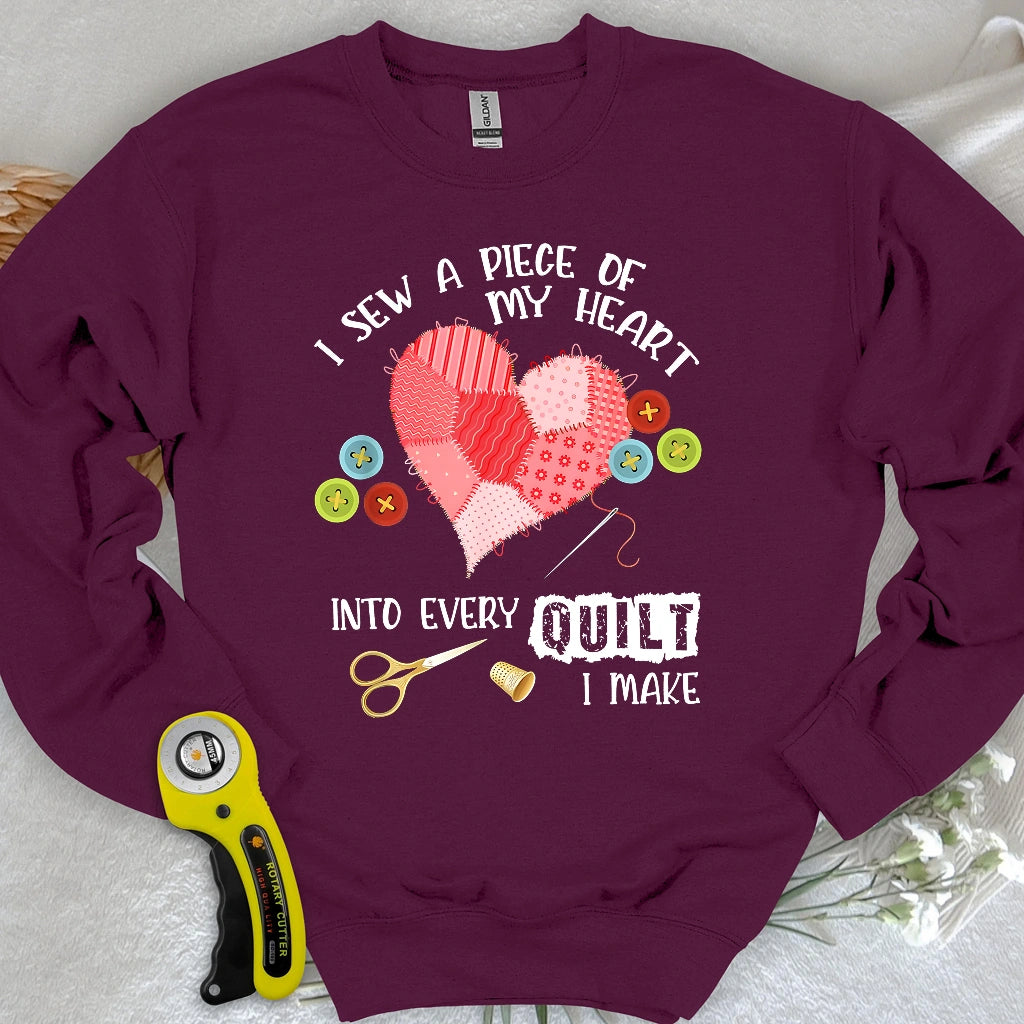 Sweat-shirt d'amour en patchwork brodé