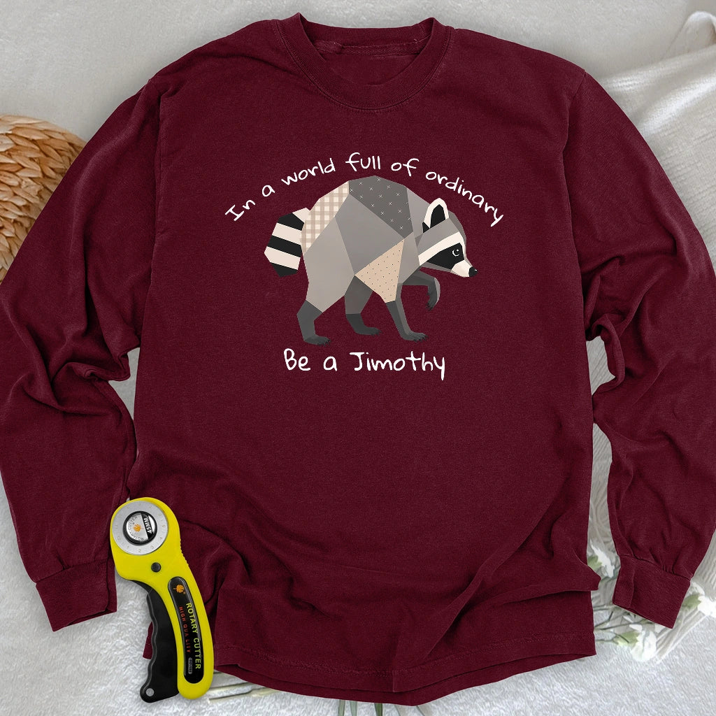 Jimothy the Quilted Raccoon Long Sleeve T-shirt