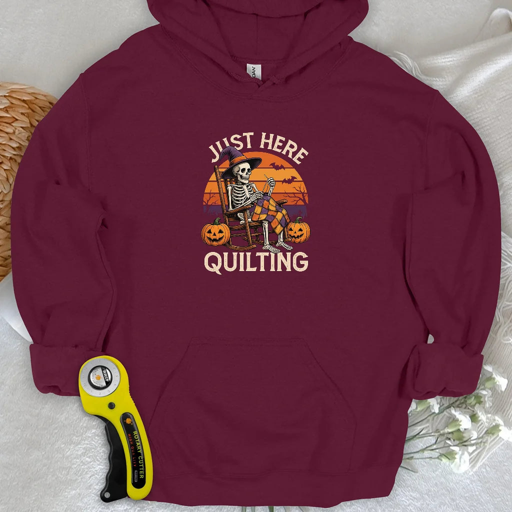 Sweat à capuche « Just Here Quilting »