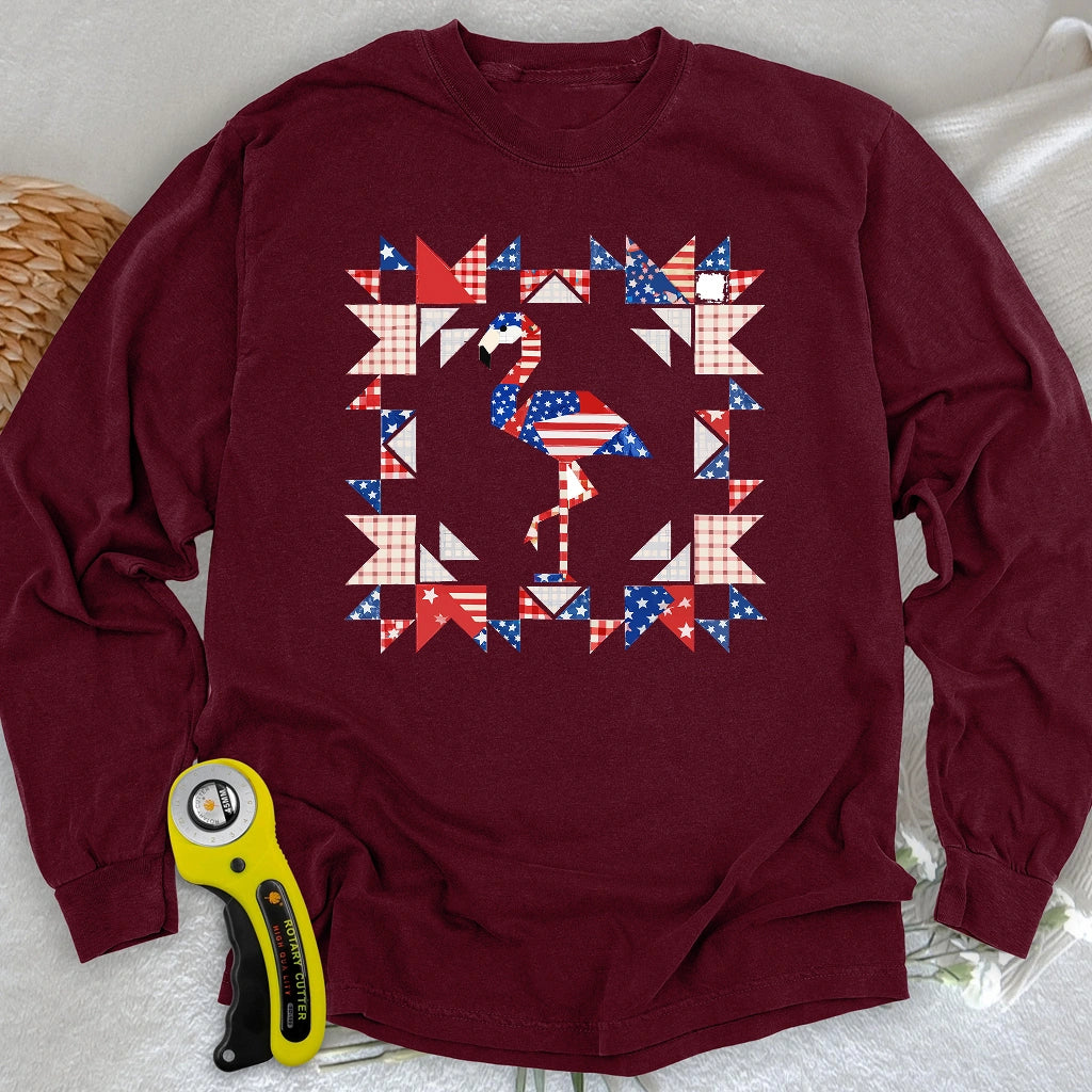 Liberty Flamingo Patchwork Long Sleeve T-shirt