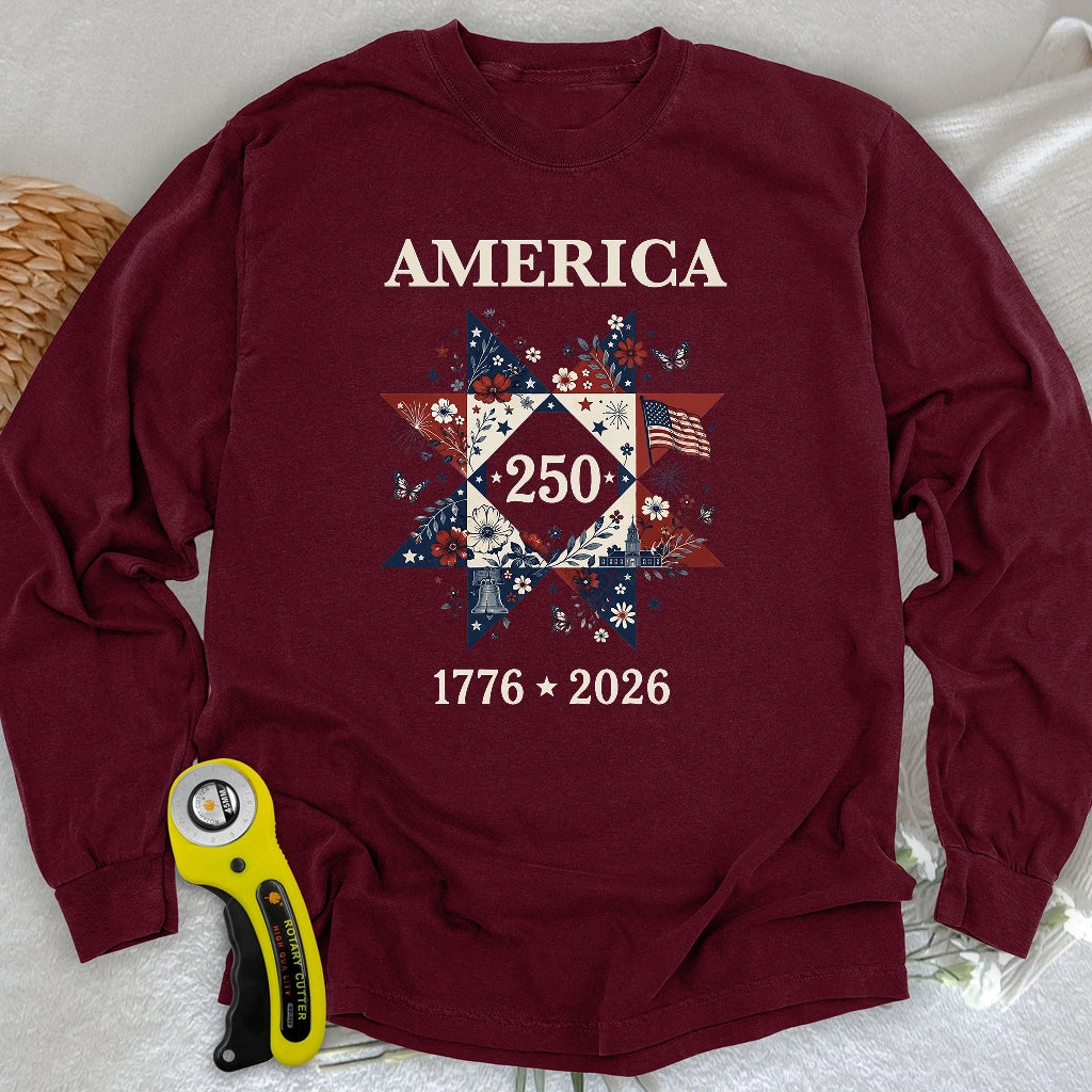 Liberty In Bloom Quilt Long Sleeve T-shirt