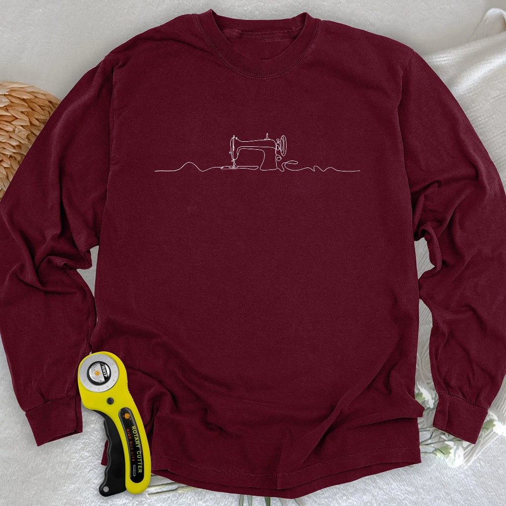 Minimalist Sewing Machine Long Sleeve T-shirt