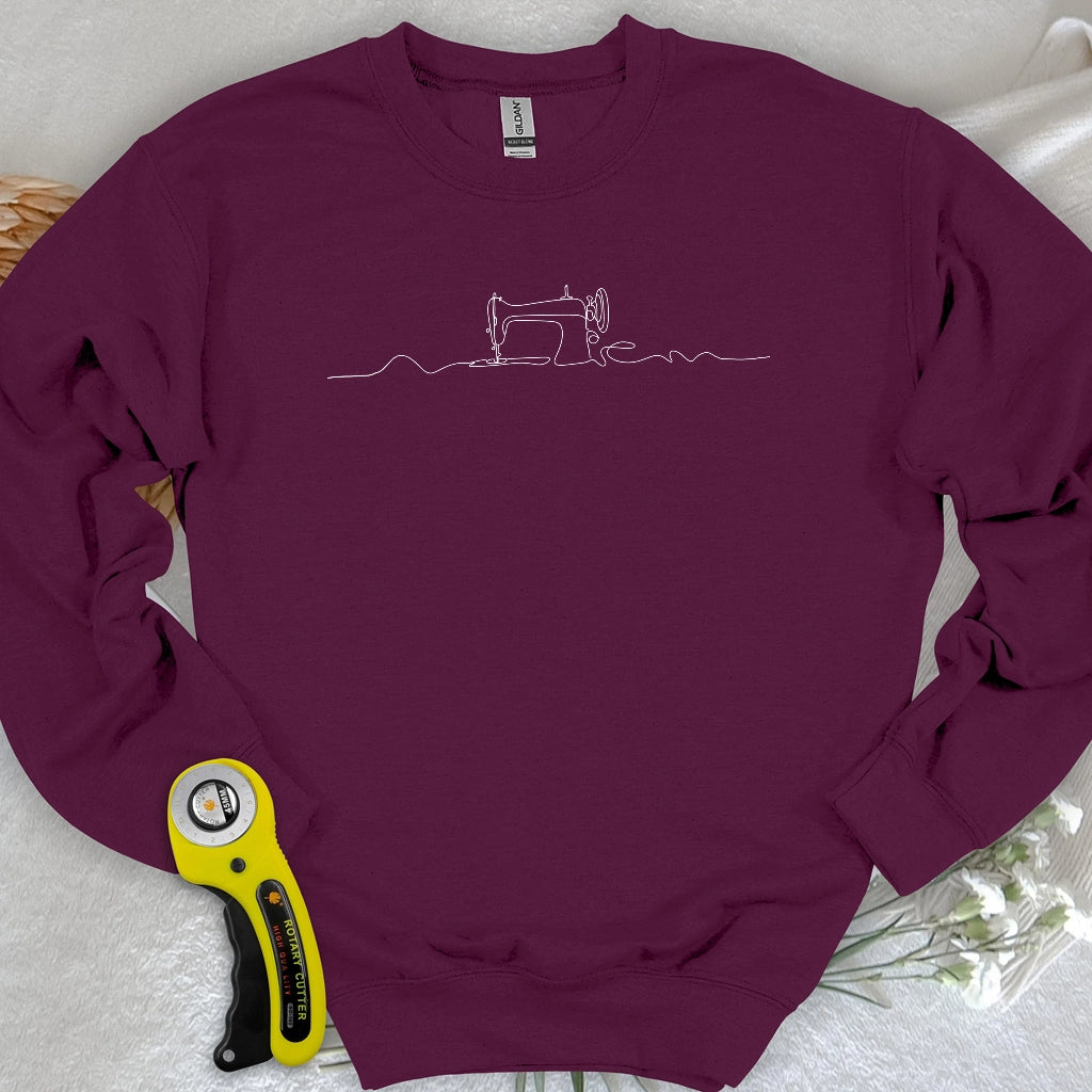 Minimalistisches Nähmaschinen-Sweatshirt