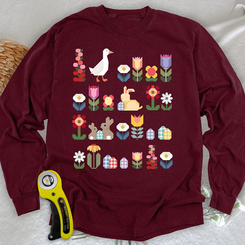 Patchwork Blooms Long Sleeve T-shirt