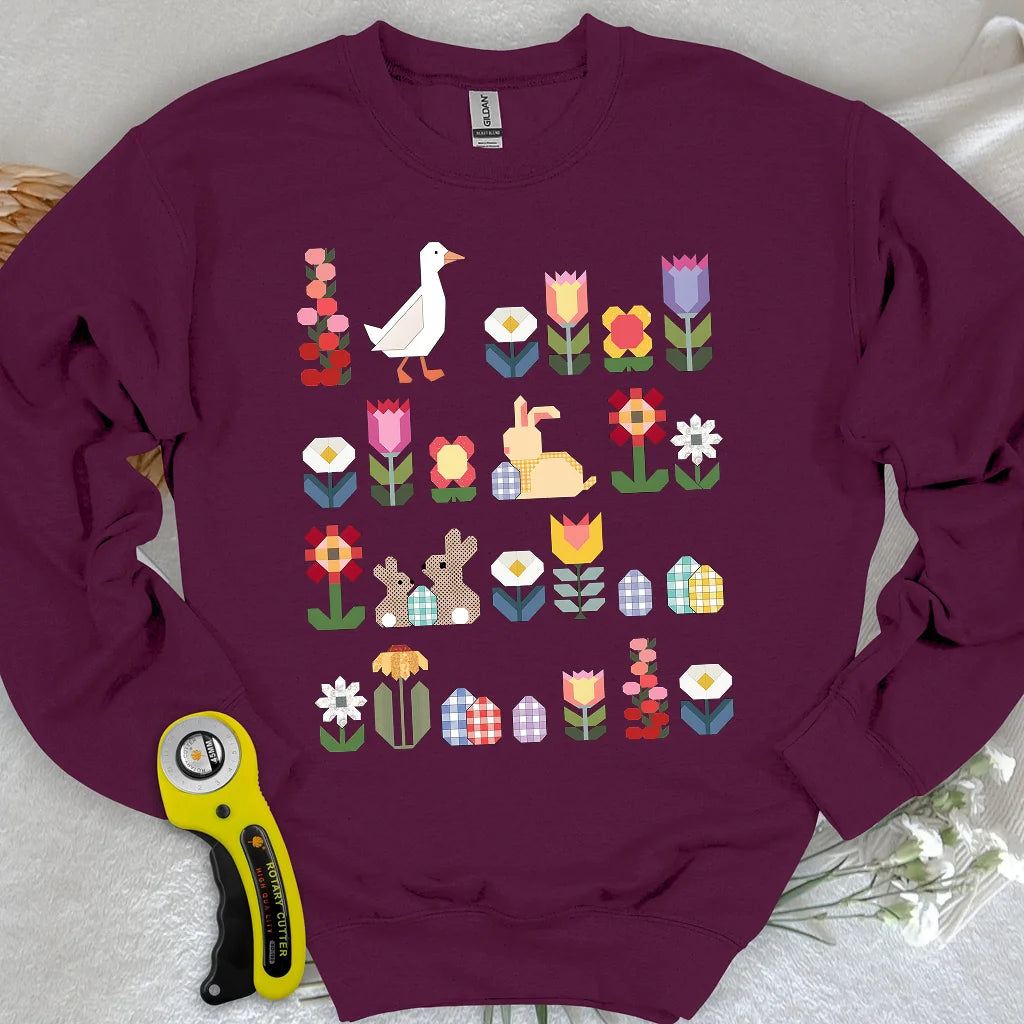 Sweat-shirt Blooms en patchwork
