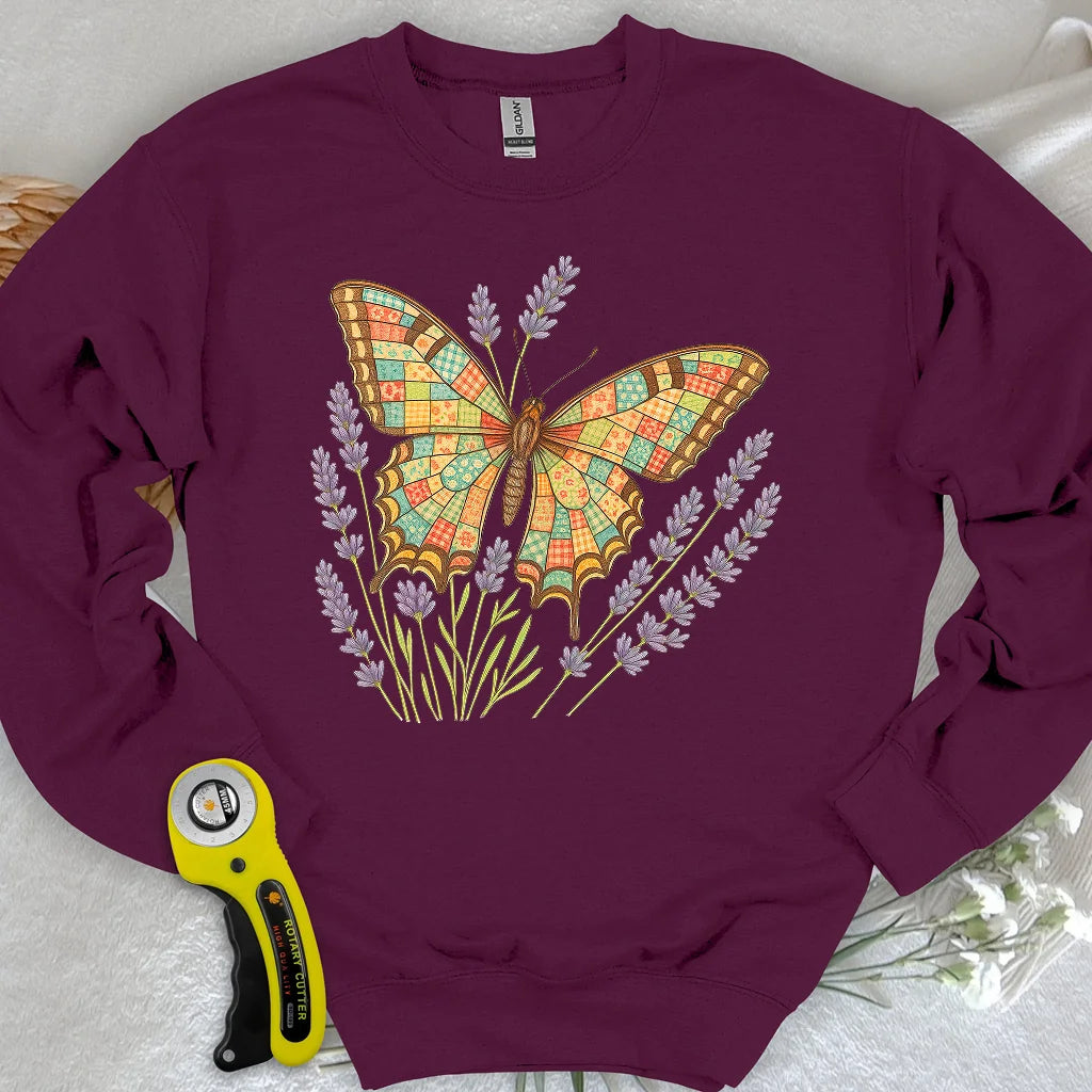 Sweat-shirt Papillon en Patchwork