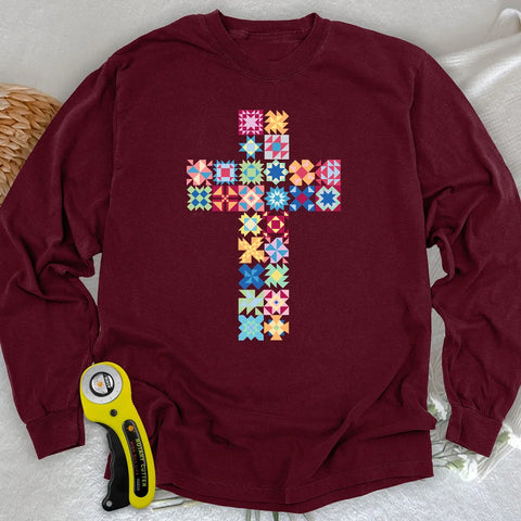 Patchwork Faith Kreuz Langarmshirt