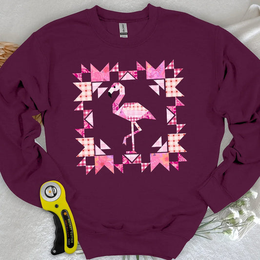 Patchwork-Flamingo-Panel-Sweatshirt