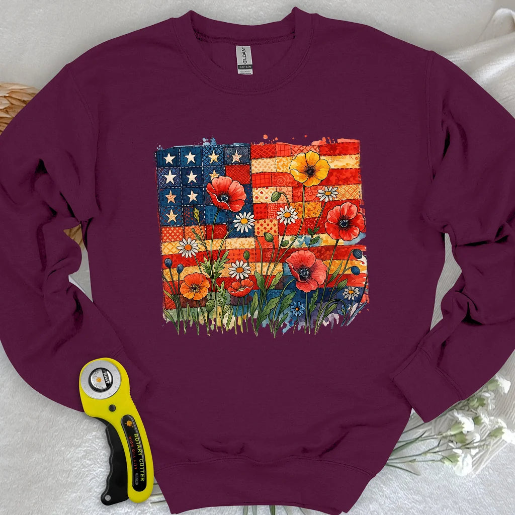 Sweat-shirt floral en patchwork