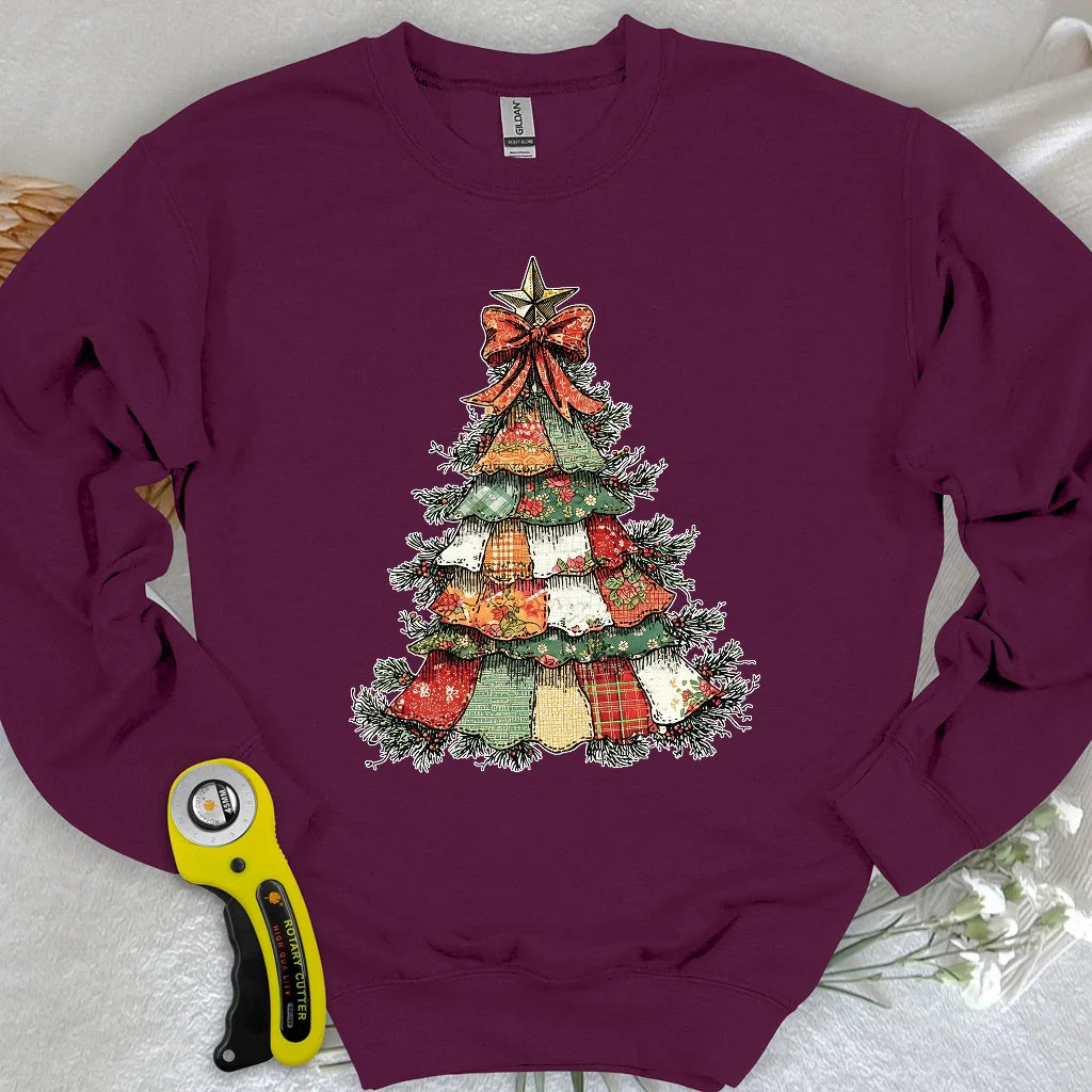 Sweat-shirt de Noël motif patchwork