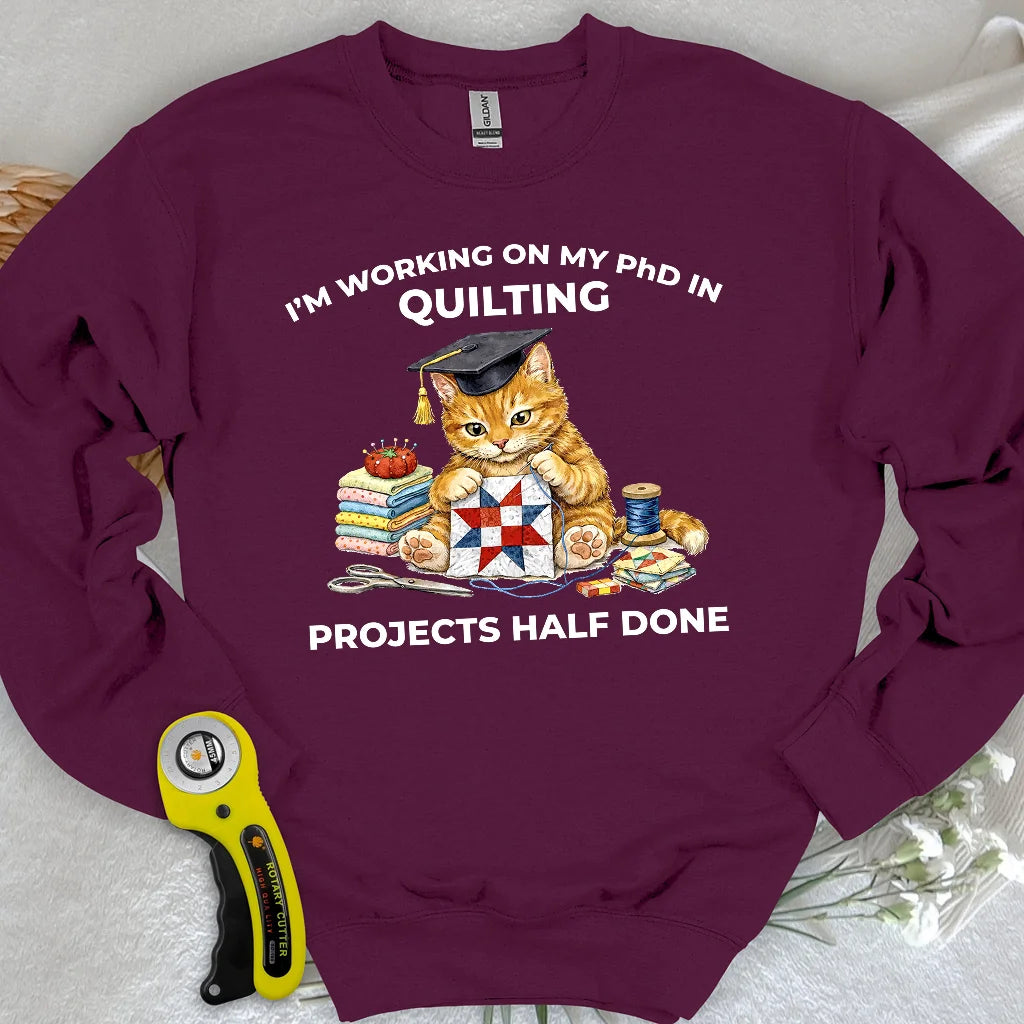 Sweat-shirt "Doctorat en matelassage"