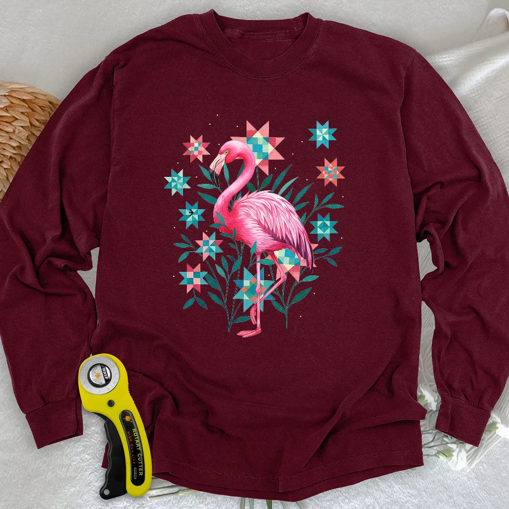 Gestepptes Garten Langarm-T-Shirt