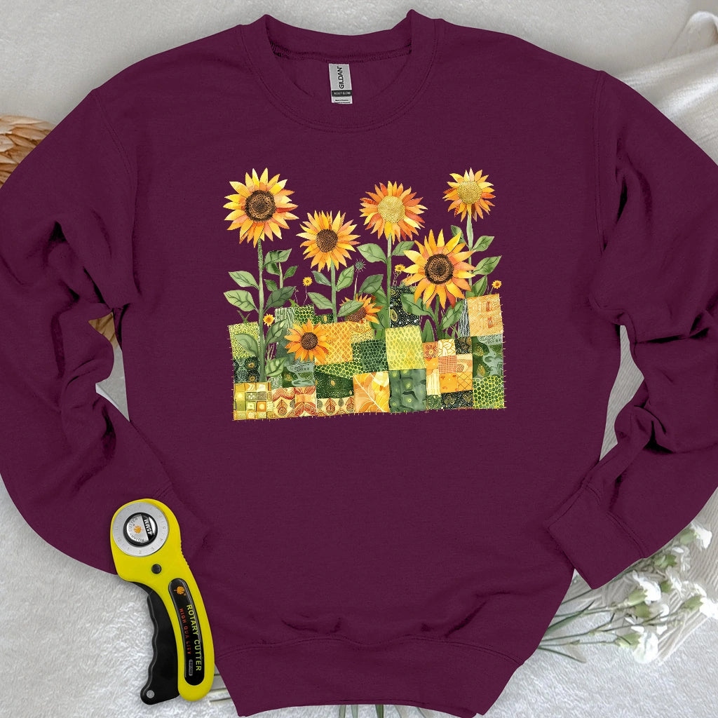 Quilted Sunflower Field Sweatshirt
