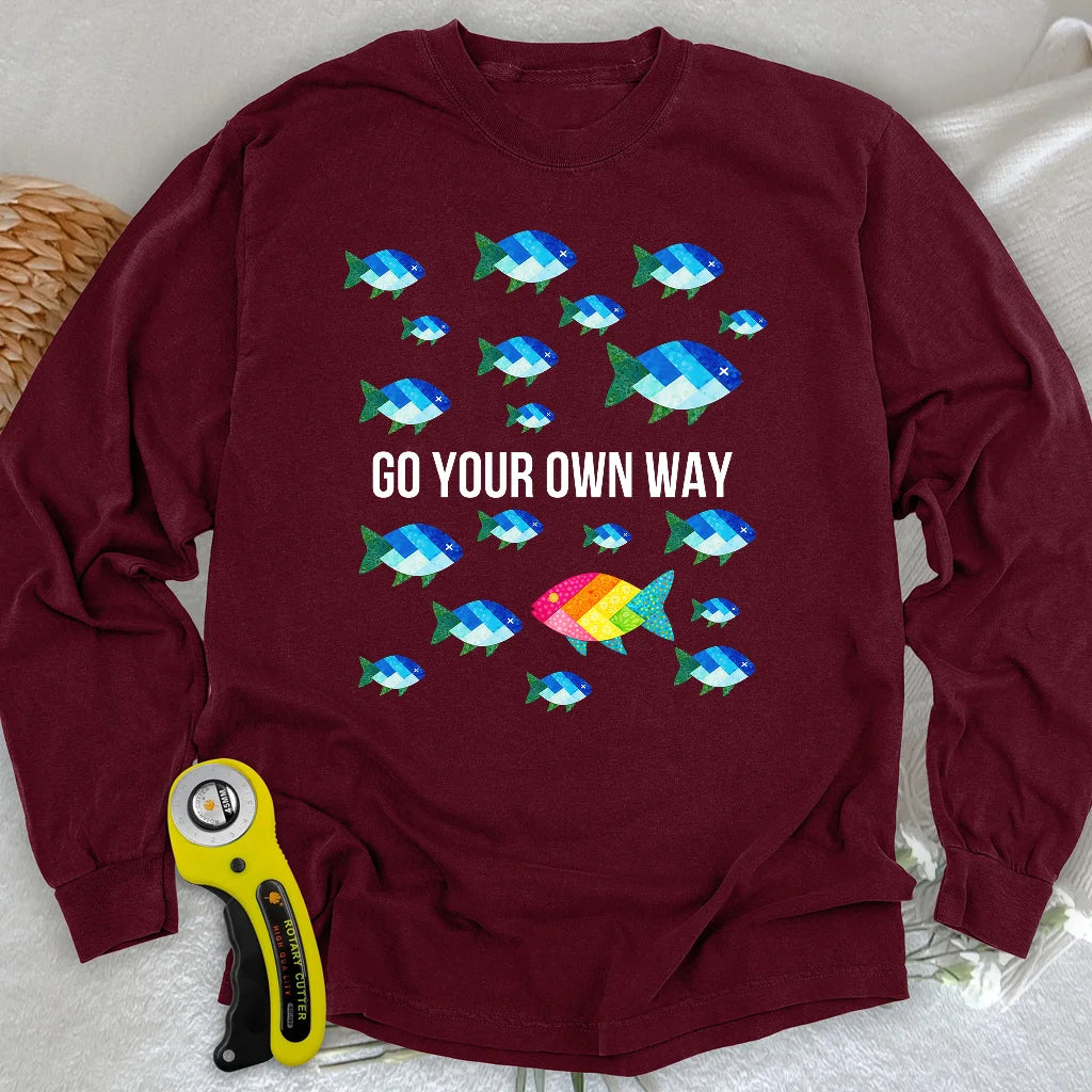 Langärmeliges Quilter-Individuality-T-Shirt