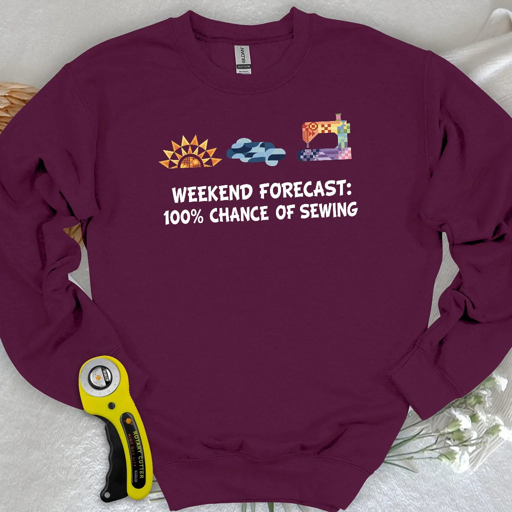 Sweat-shirt Prévisions de week-end pour quilteurs