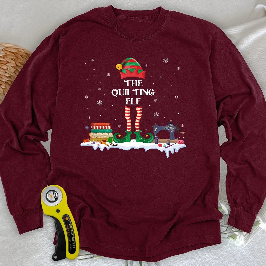 T-shirt à manches longues motif elfe de Noël