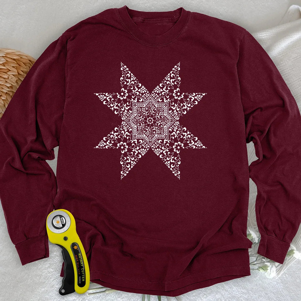 T-shirt à manches longues « Mandala de courtepointe »