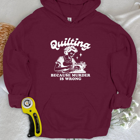 Felpa con cappuccio «Quilting, non omicidio»