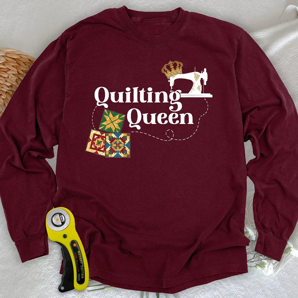 Quilting Queen Long Sleeve T-shirt