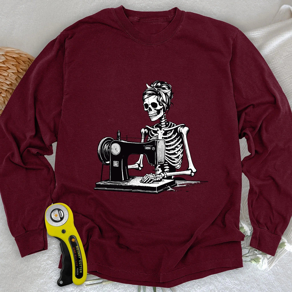 Quilting Skeleton Long Sleeve T-shirt