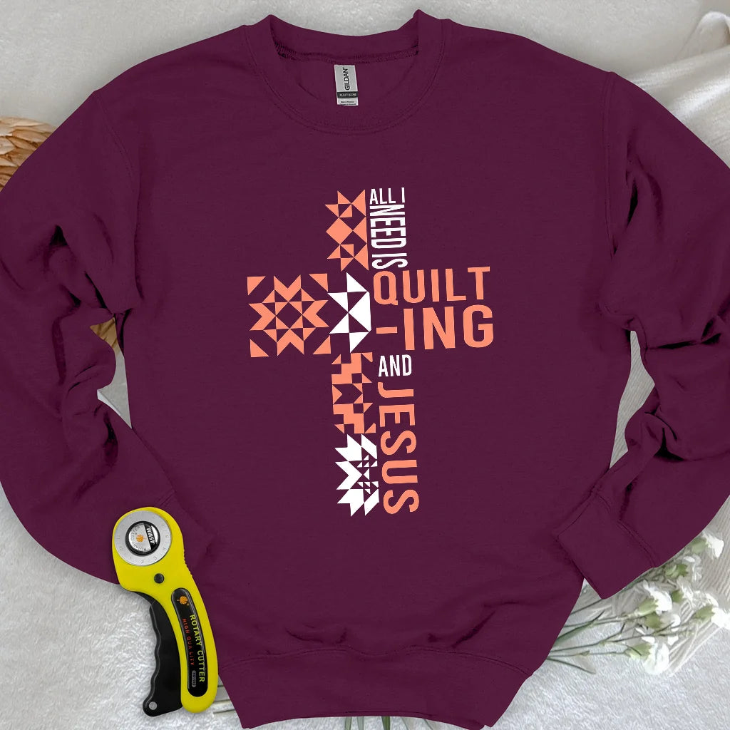 Sweat-shirt "Quilting and Jesus"