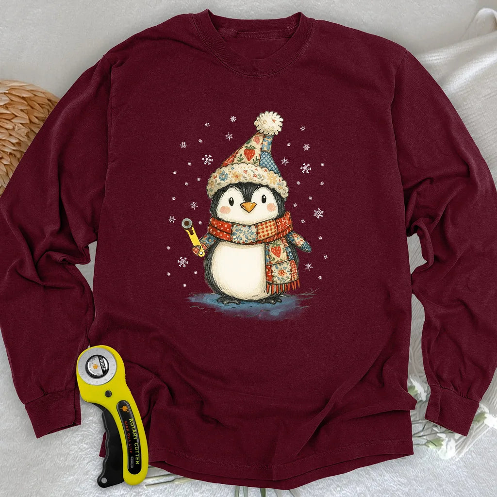 Quilty Little Penguin Long Sleeve T-shirt