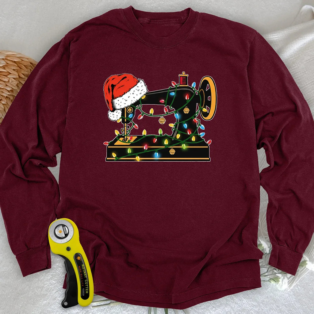 Weihnachtsmann-Maschinen-Langarm-T-Shirt