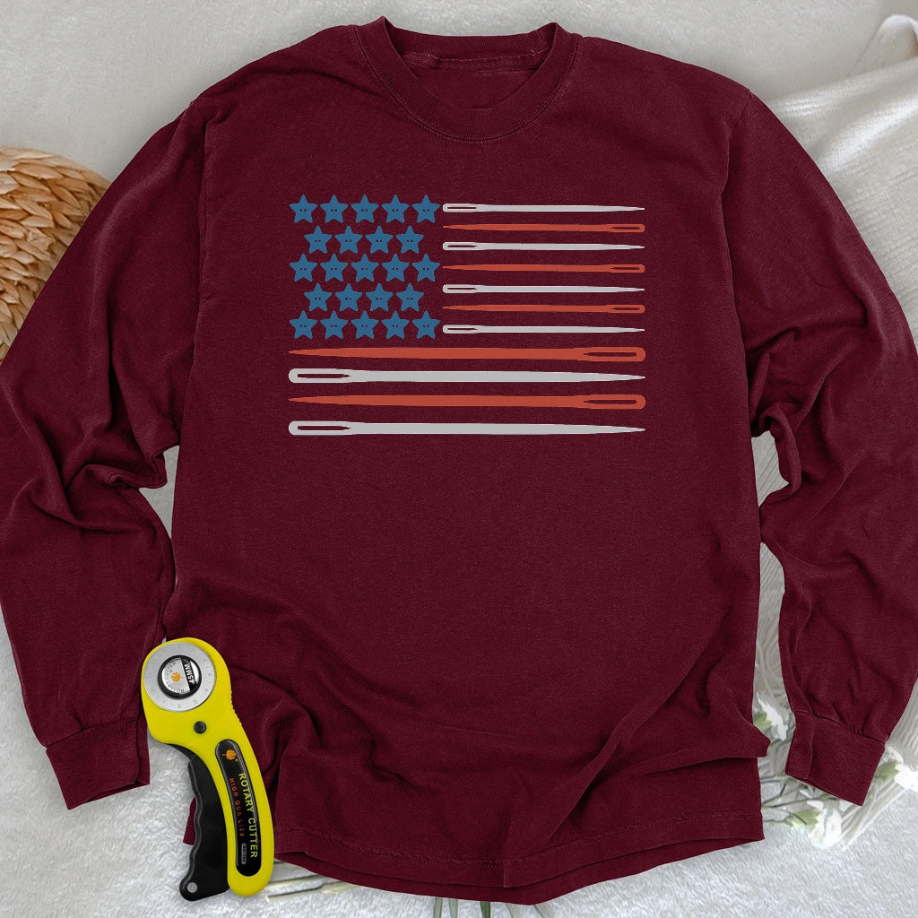 Sewing Flag Long Sleeve T-shirt