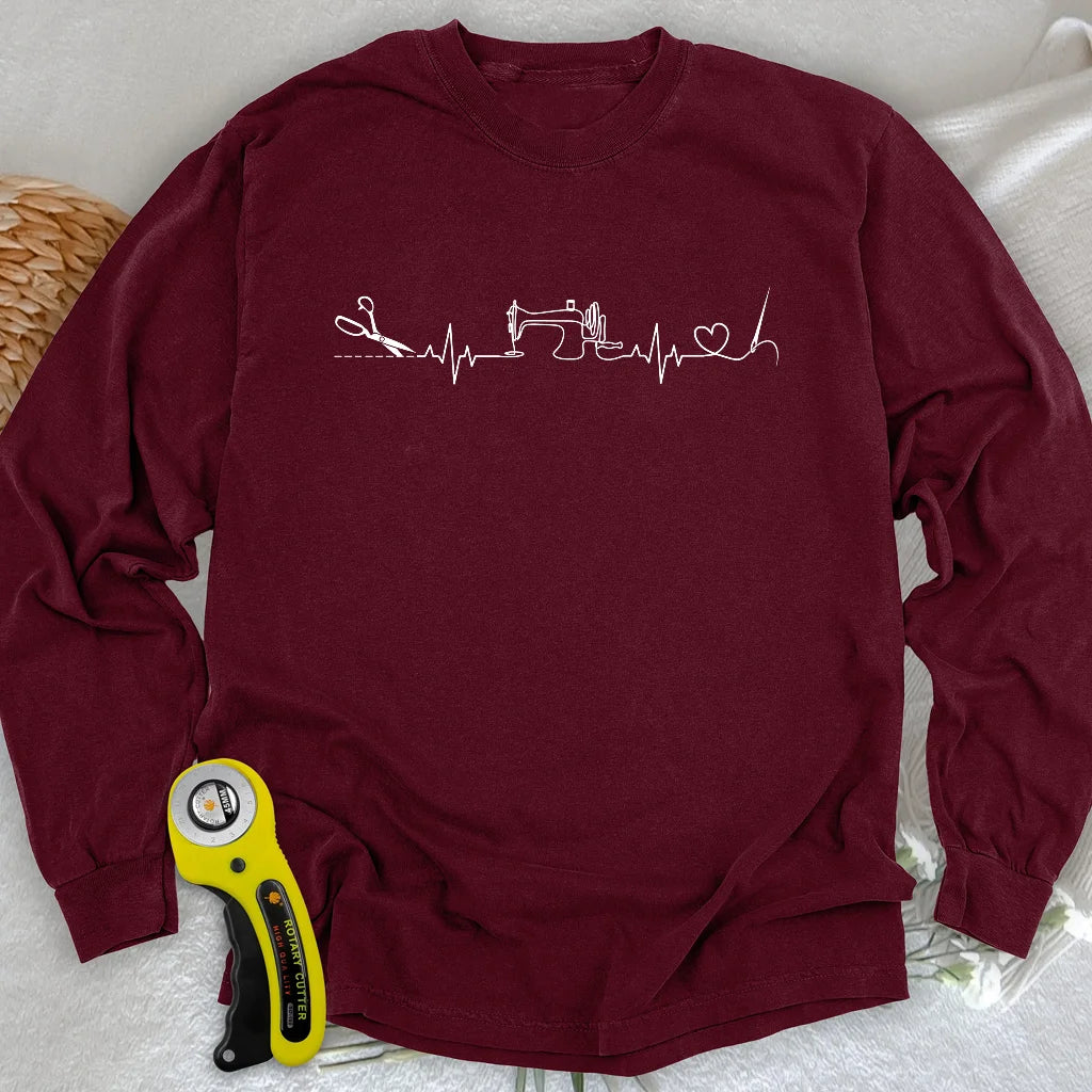 Sewing Heartbeat Long Sleeve T-shirt