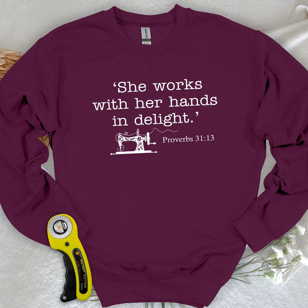 Sewing In Bible Sweatshirt