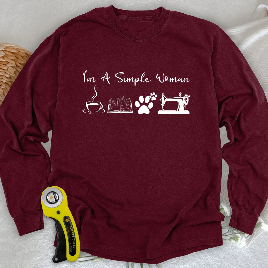 Nähende Frau Langarm-T-Shirt