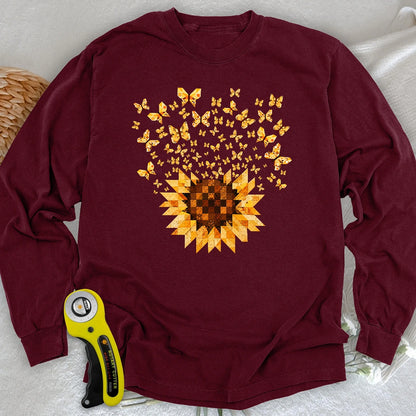 Maglietta a maniche lunghe Sunflower Magic Quilt Bloom