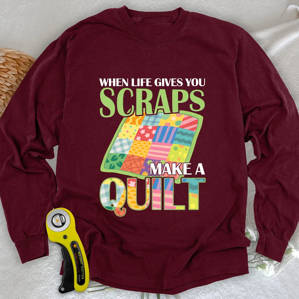 Turn Scraps To Quilt Long Sleeve T-shirt
