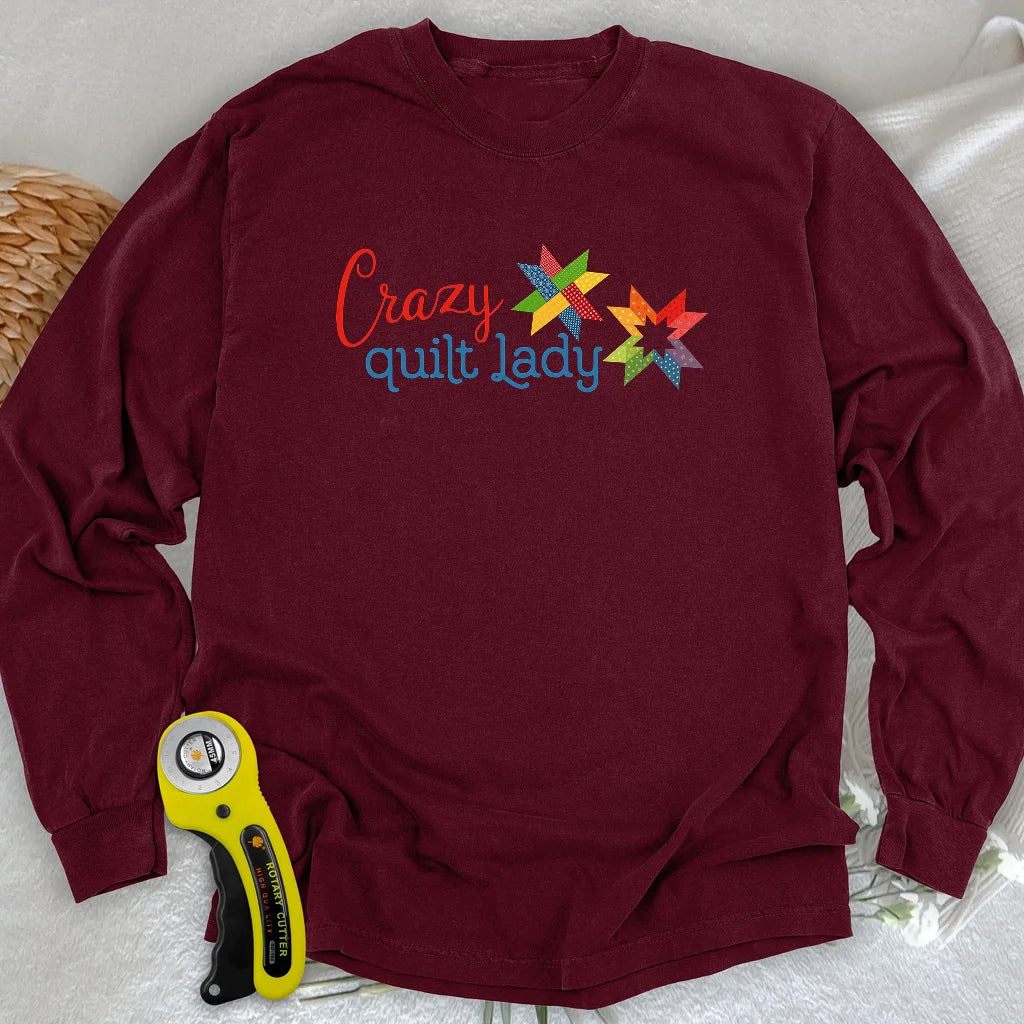 T-shirt à manches longues « Crazy Quilt Lady »