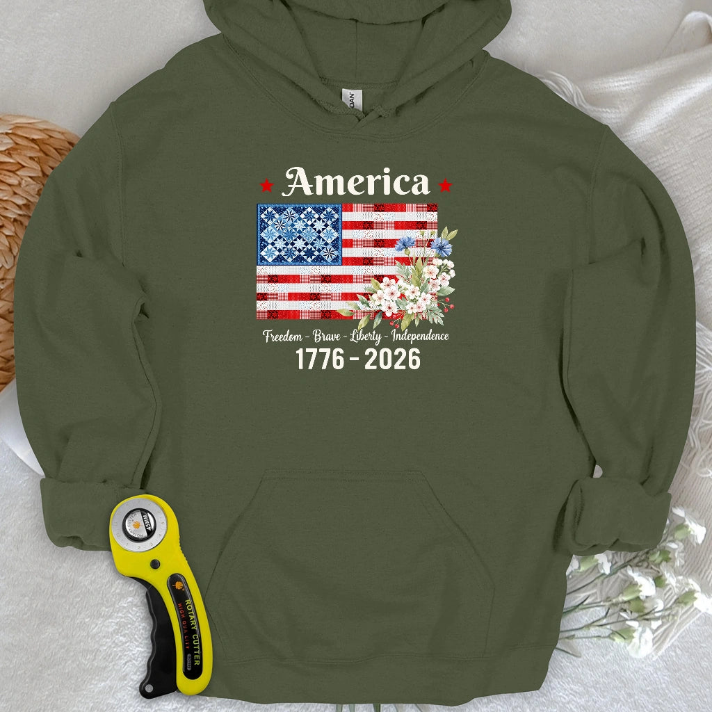 American Patchwork Bloom Hoodie