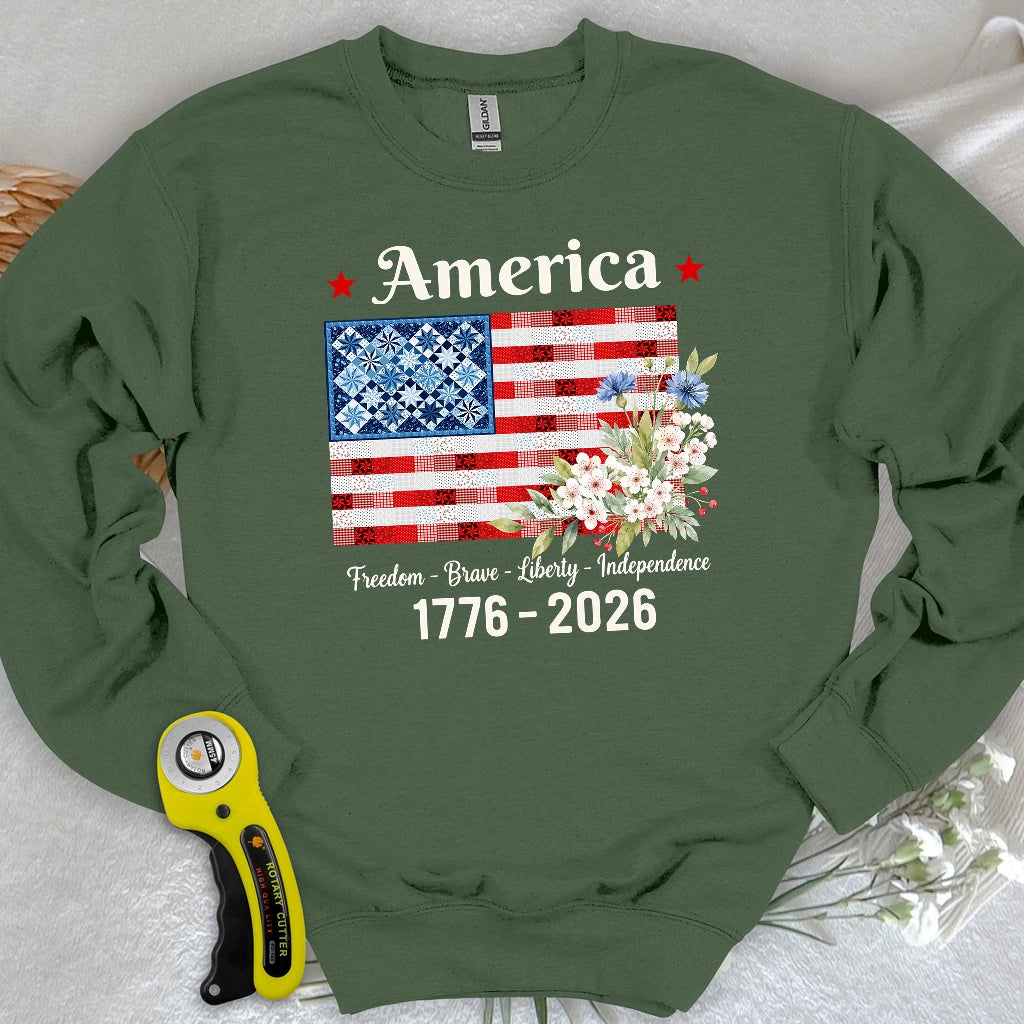 American Patchwork Bloom Sweatshirt