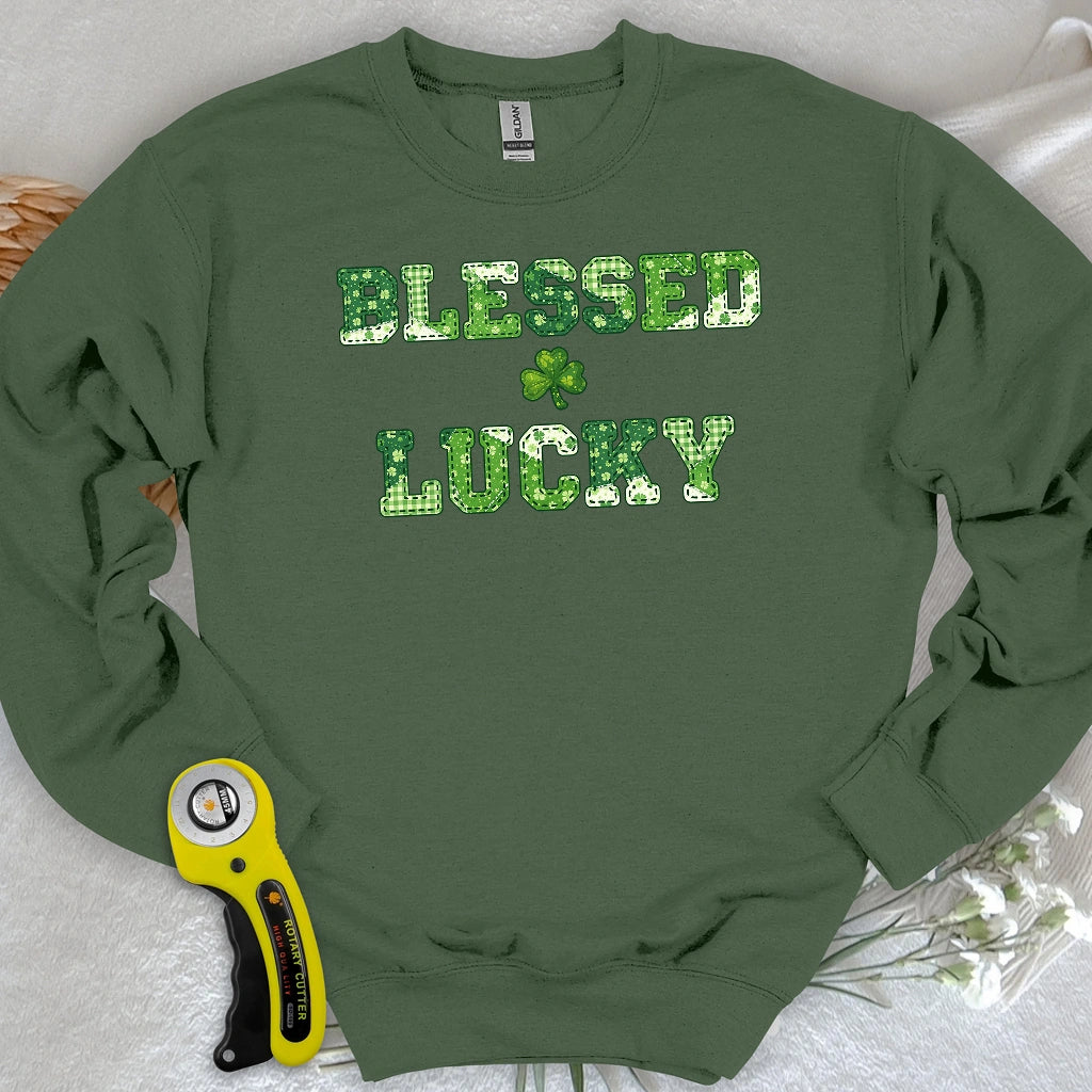 Sweat-shirt "Blessed Lucky"