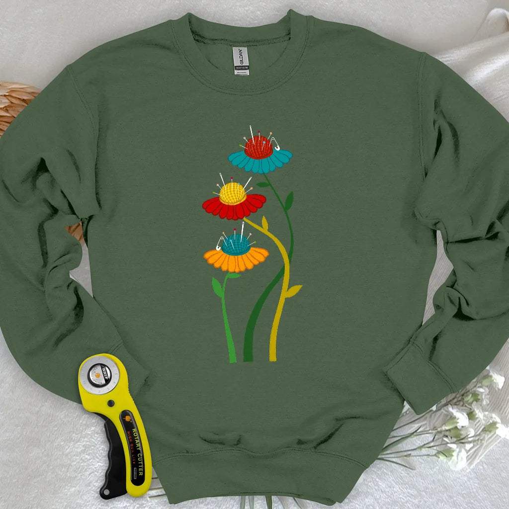 Sweat-shirt "Pique-aiguilles fleuris"