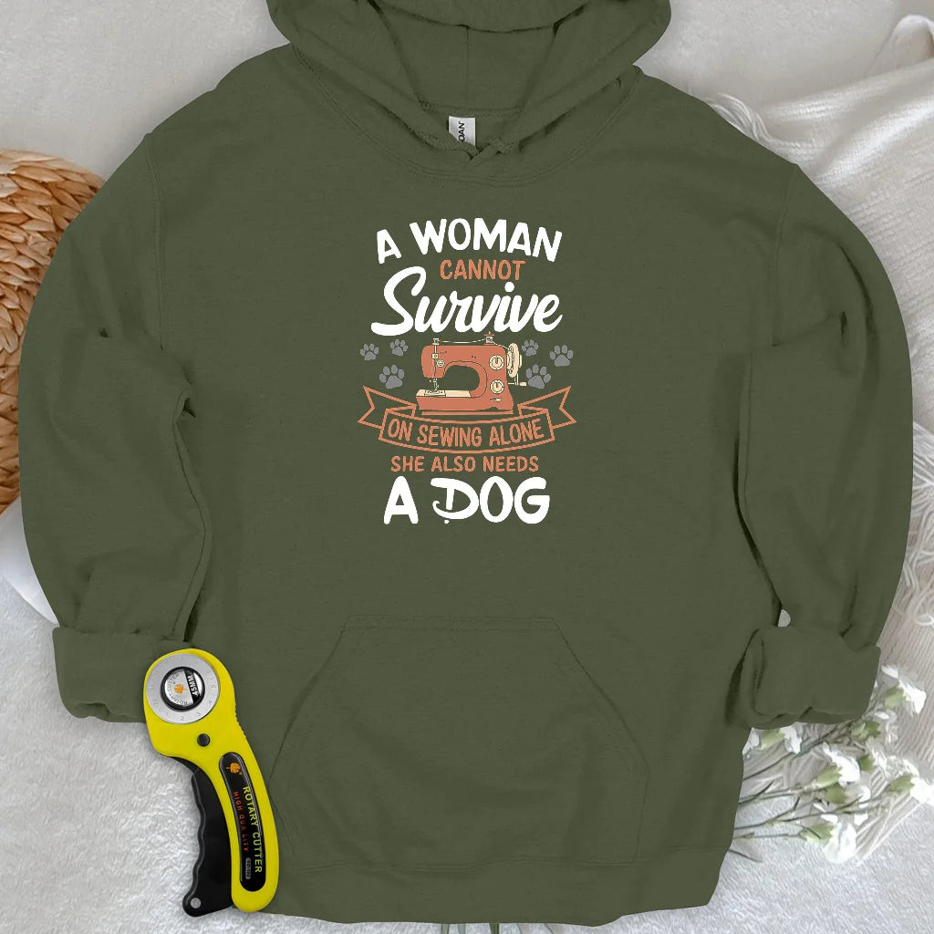 Can’t Sew Without My Dog Hoodie